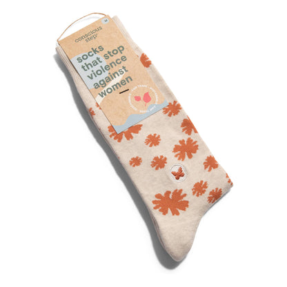 Socks that Stop Violence Against Women (Orange Flowers)