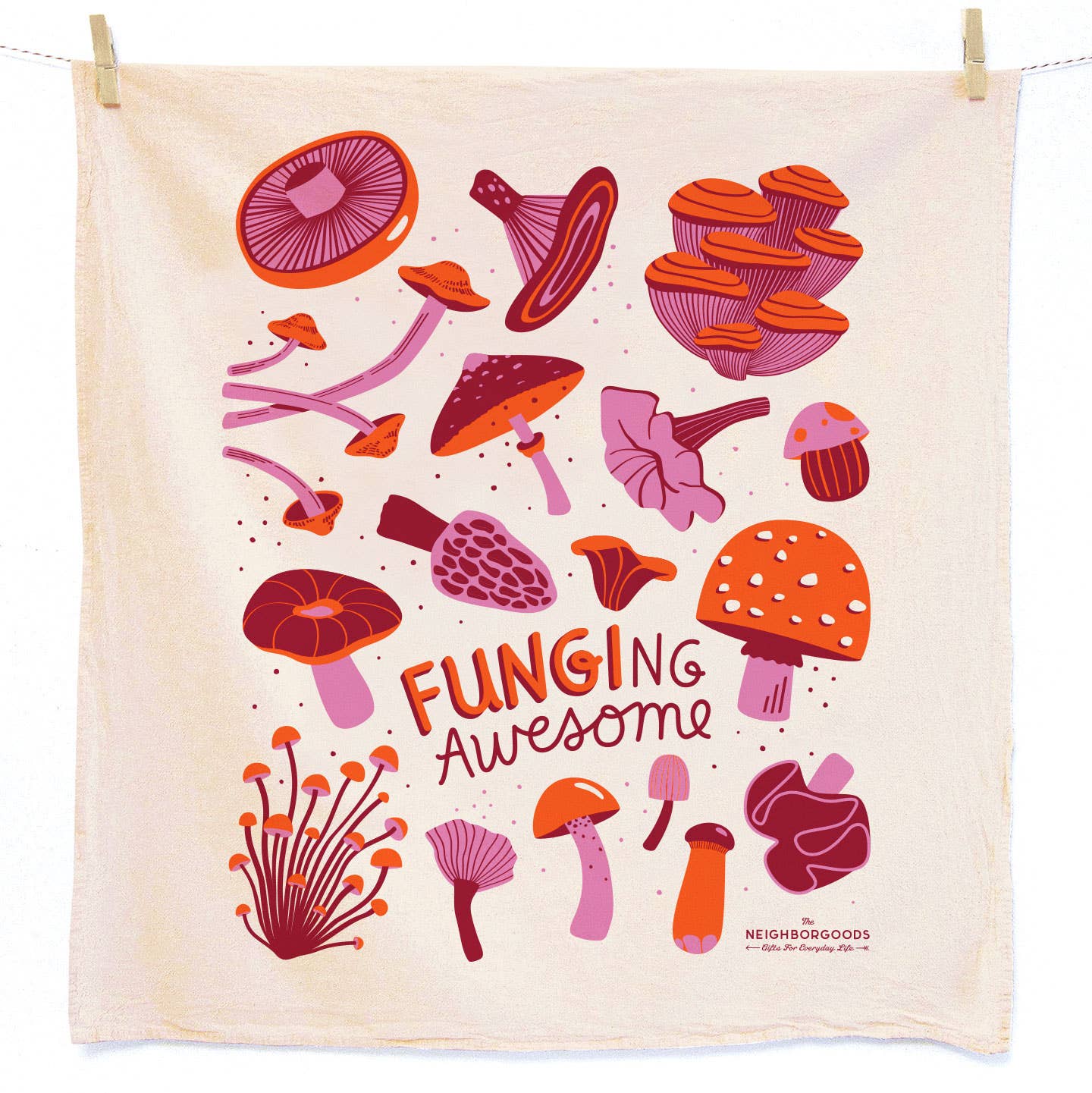 FIELD DAY (Mushroom, Poppies) - Tea Towel Set of 2