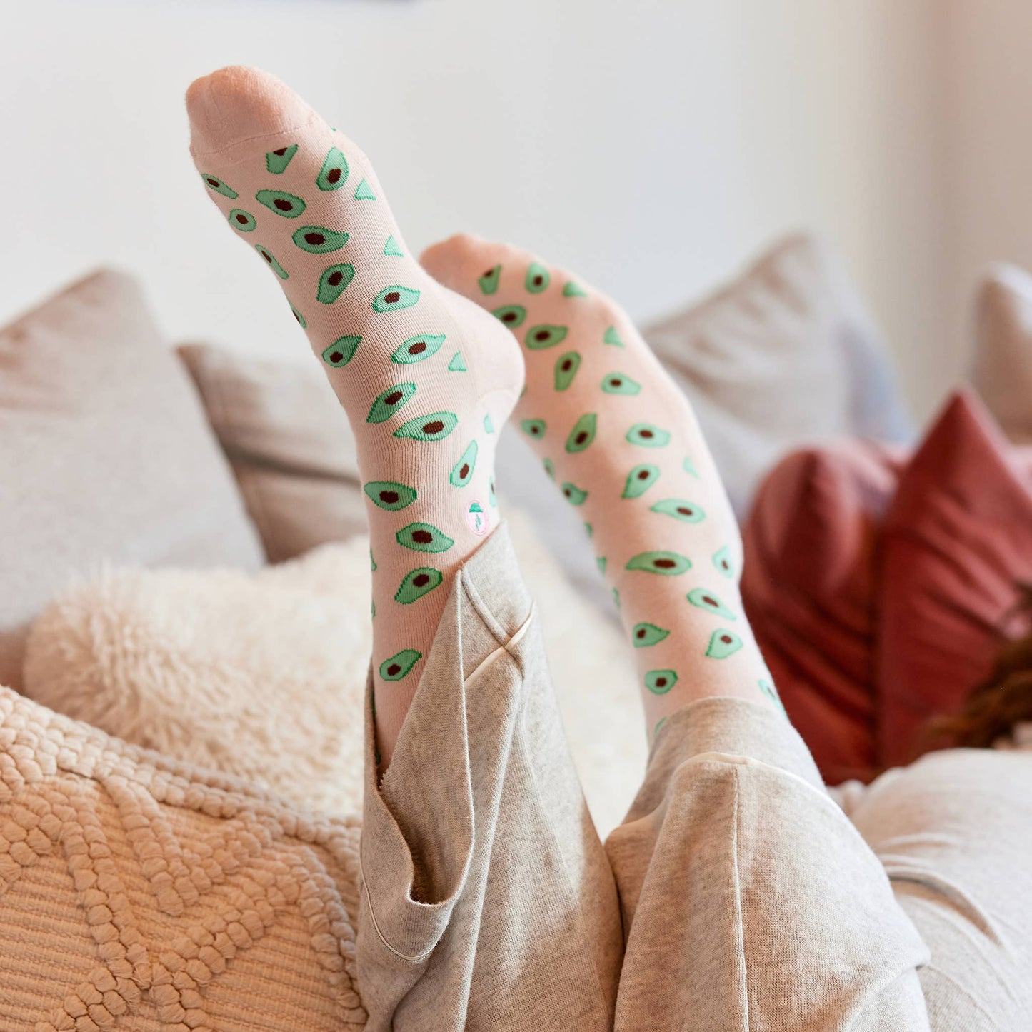 Socks that Provide Meals (Pink Avocados)