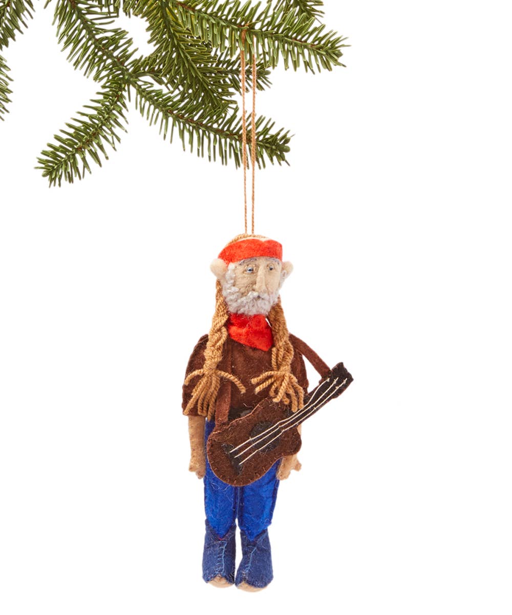 Willie Nelson Handmade Felt Ornament