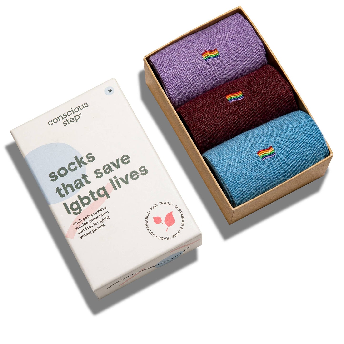 Socks that Save LGBTQ Lives: 3 Pair Boxed Set