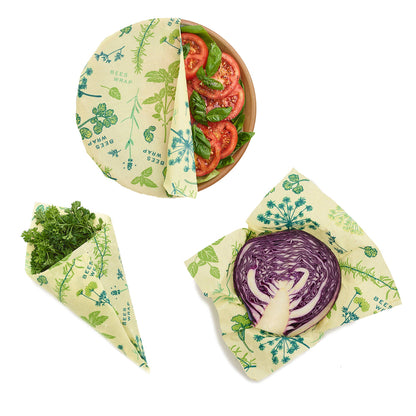 Bee's Wrap Plant-Based Food Wrap - Assorted 3 Pack - Herb Garden