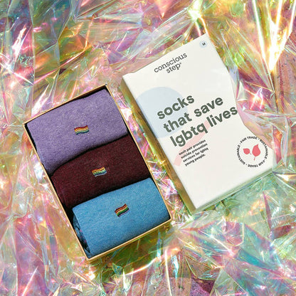 Socks that Save LGBTQ Lives: 3 Pair Boxed Set