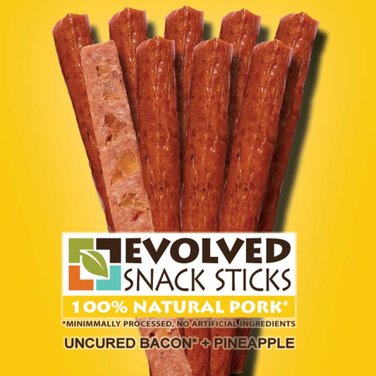 Uncured Bacon & Pineapple All-Natural Pork Snack Sticks - 8 grams protein