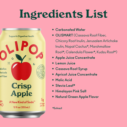 Olipop Crisp Apple Prebiotic Natural Soda