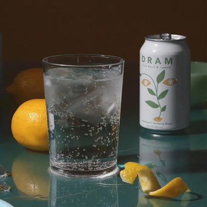 Holy Basil & Lemon Adaptogenic Sparkling Water by DRAM