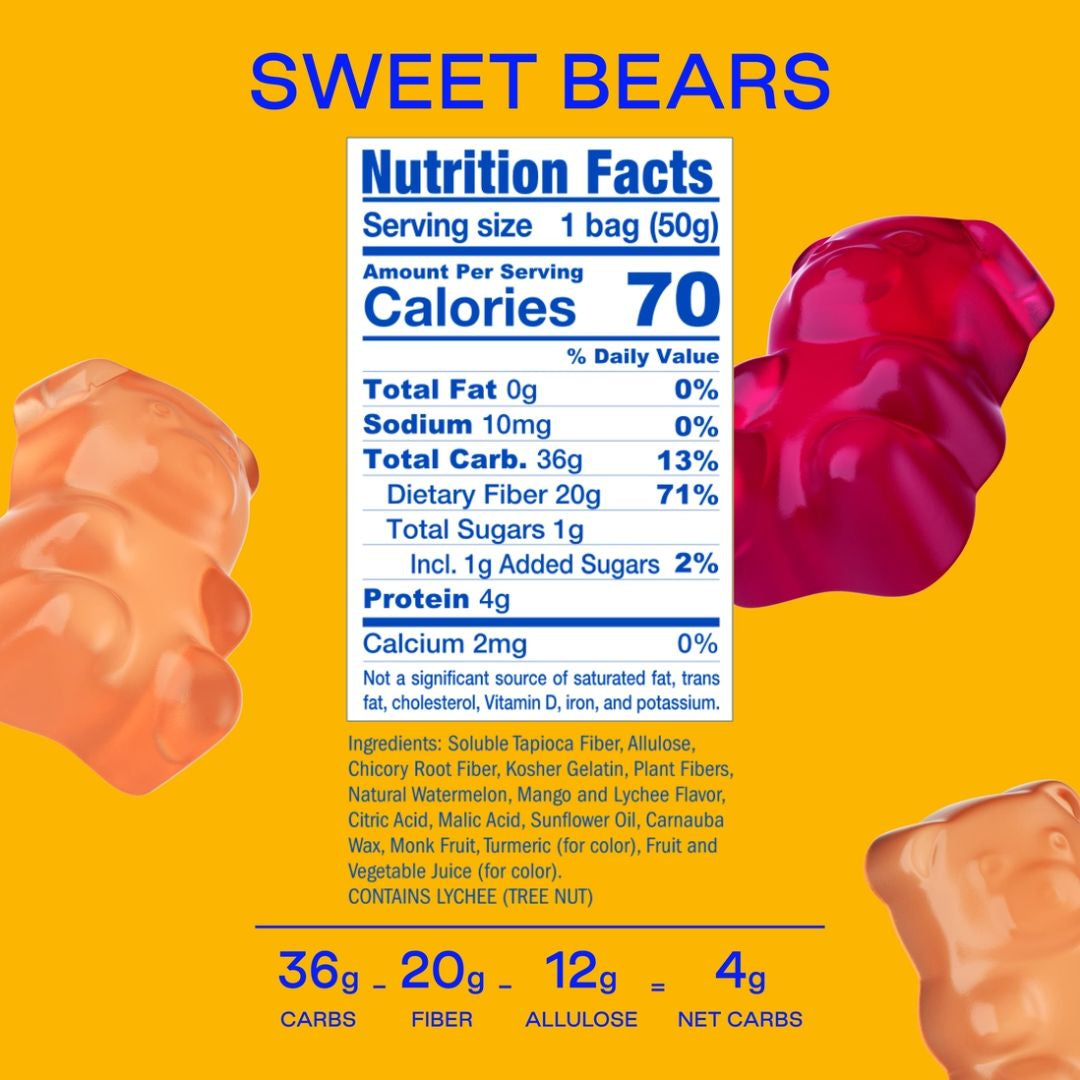 Low-Sugar "Healthy" Gummy Bears: Watermelon, Mango, Lychee