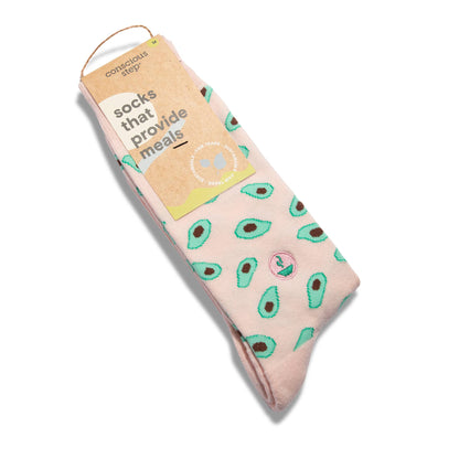 Socks that Provide Meals (Pink Avocados)