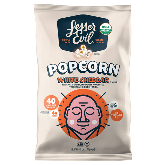 Organic Popcorn, White Cheddar Flavor - 4.6 oz Sharing Size