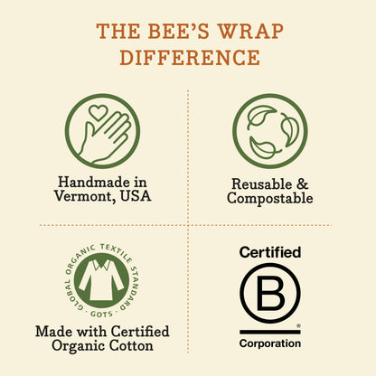 Bee's Wrap Plant-Based Food Wrap - Assorted 3 Pack - Honeycomb