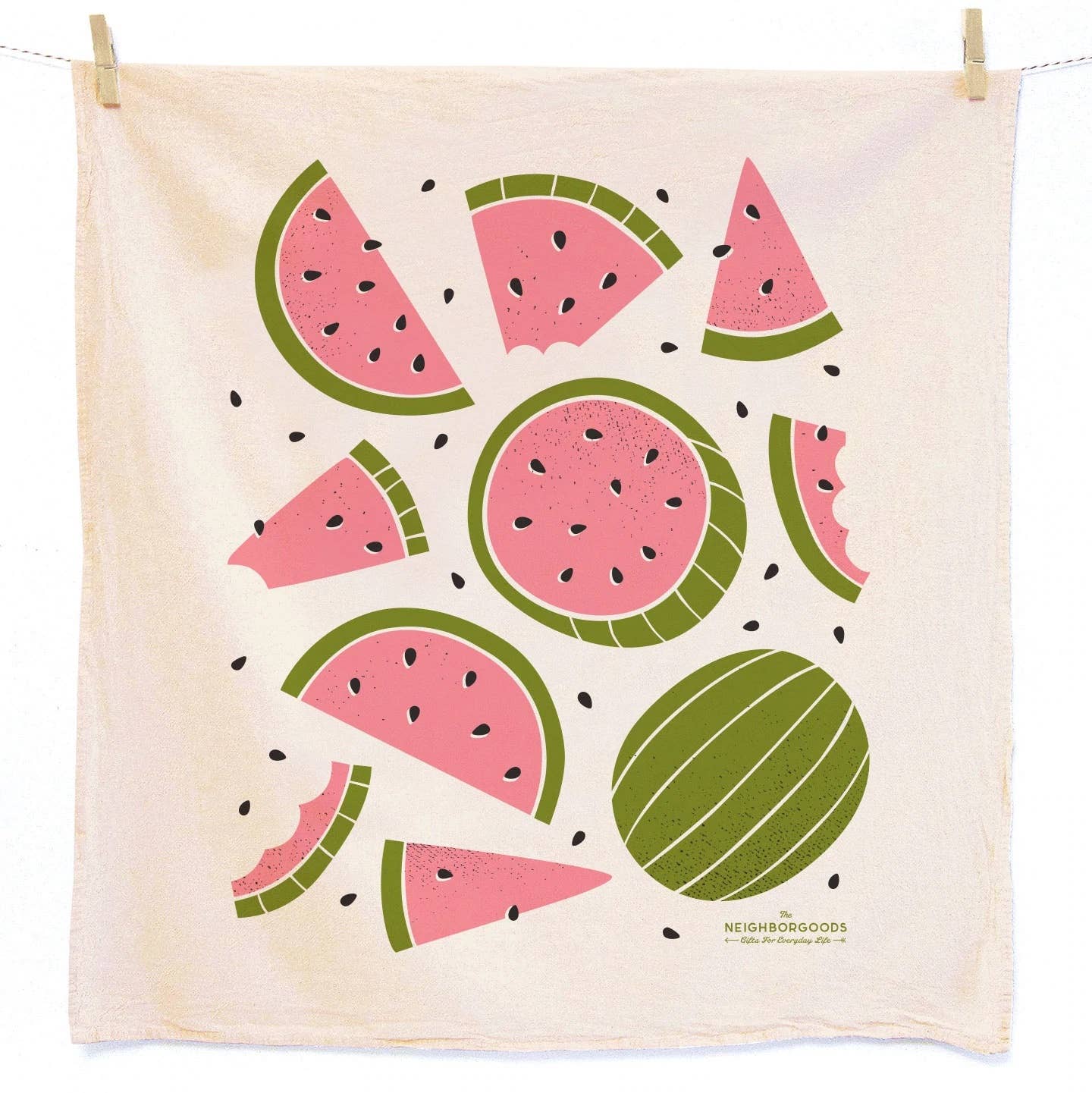 MINT & MELON (Mint, Watermelon) - Tea Towel Set of 2