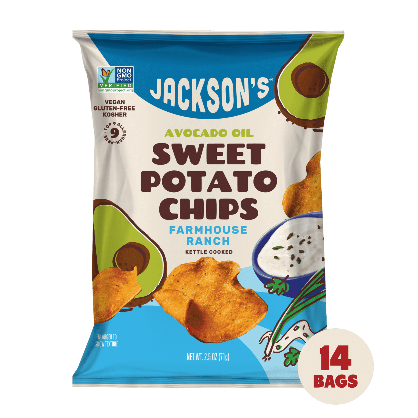 Farmhouse Ranch Sweet Potato Chips with Avocado Oil - Snack Size - by Jackson's
