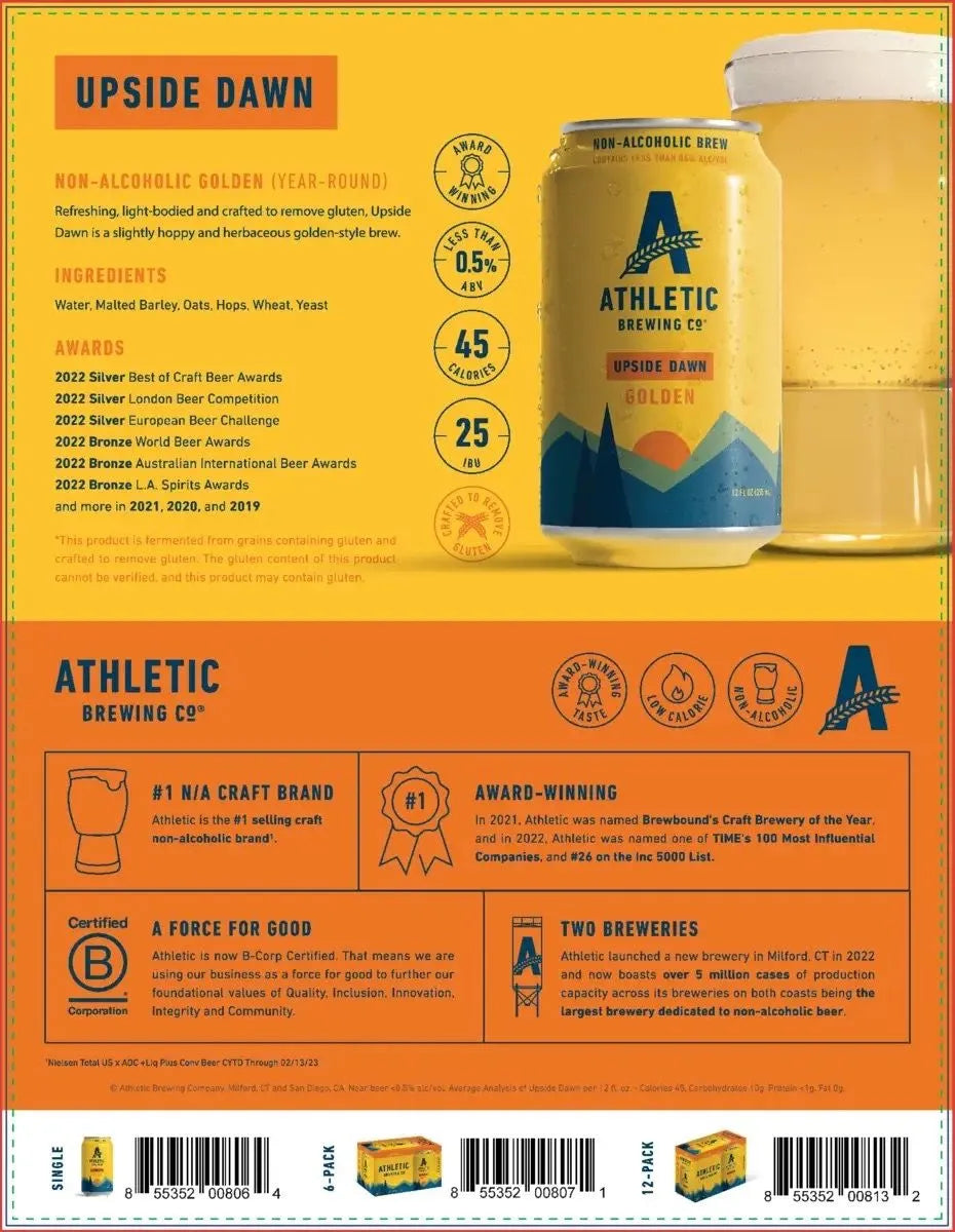 Non-Alcoholic Upside Dawn Golden by Athletic Brewing Co