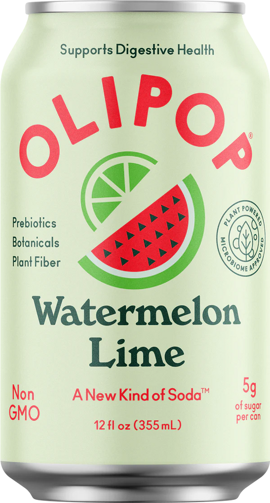 Olipop Watermeon Lime Prebiotic Natural Soda