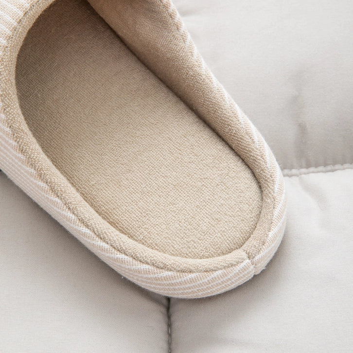 Women's Comfy Linen Stripe Quiet House Slippers by DrifWoo