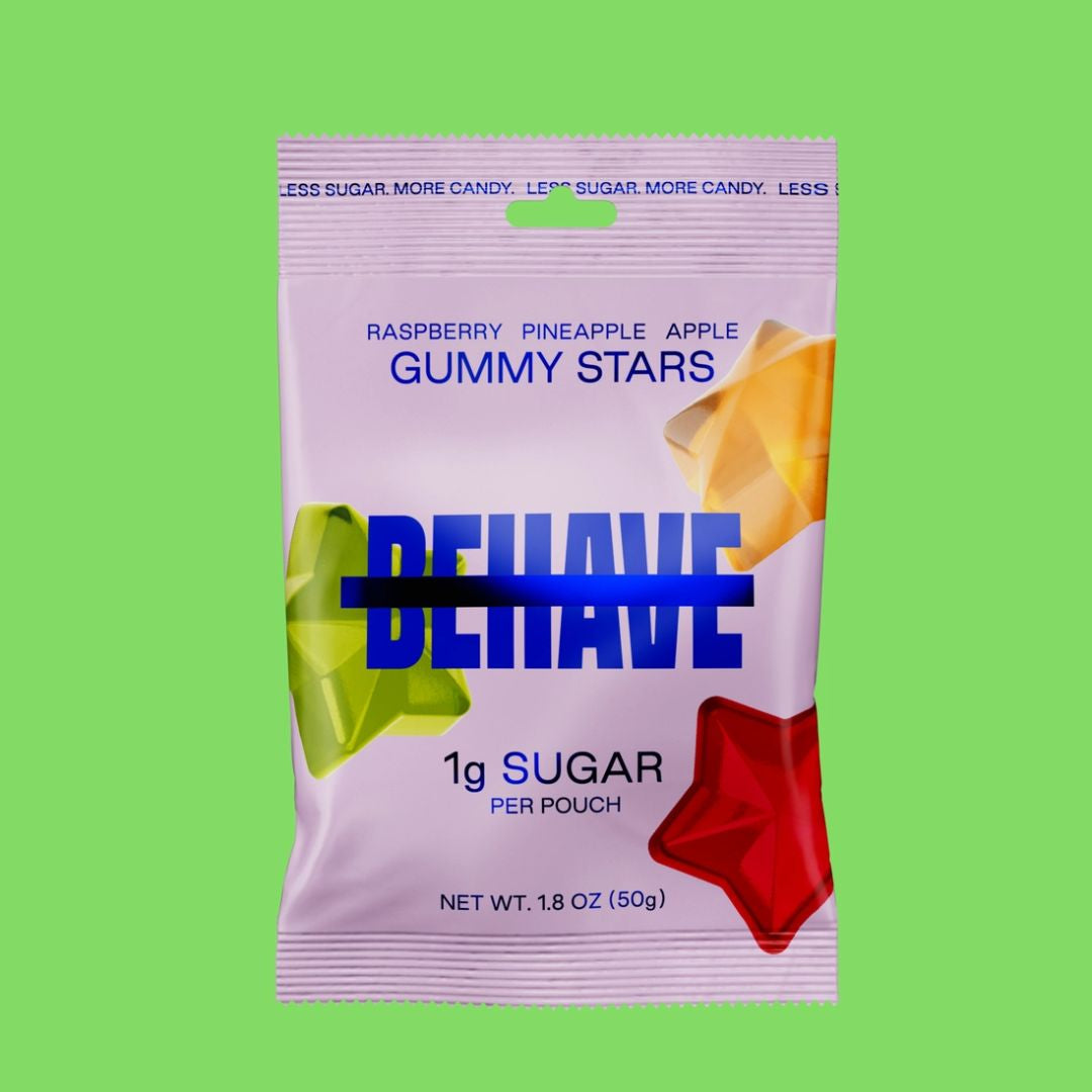 Low-Sugar "Healthy" Gummy Stars: Raspberry, Apple, Pineapple