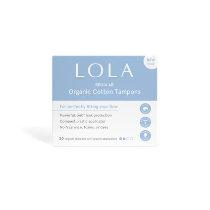 20ct Regular Organic Cotton Tampons by Lola