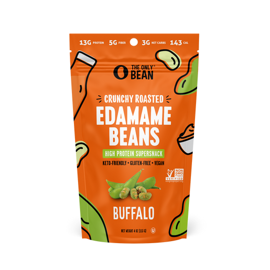 Crunchy Roasted Edamame (Buffalo) - Gluten-Free & Vegan