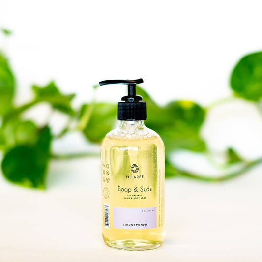 Biodegradable Hand Soap - Lemon Lavender - Glass Bottle